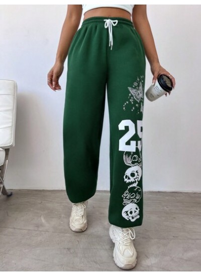 EZwear Women.S Skull & Butterfly Printed Drawstring Waist Sweatpants - Choose Y