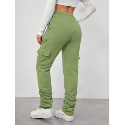 Essnce Solid Color Drawstring Waist Flip Pocket Sweatpants - Choose Your Size