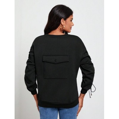 Claude Russell Letter Graphic Drawstring Side Drop Shoulder Sweatshirt - Choose