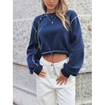 Essnce Ladies. Drawstring Hem Drop Shoulder Sweatshirt - Choose Your Size