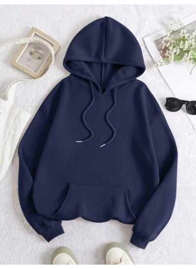 EZwear Women.s Solid Color Hooded Fleece Sweatshirt With Drawstring - Choose Yo