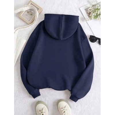 EZwear Women.s Solid Color Hooded Fleece Sweatshirt With Drawstring - Choose Yo