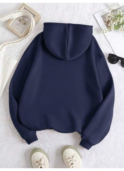 EZwear Women.s Solid Color Hooded Fleece Sweatshirt With Drawstring - Choose Yo