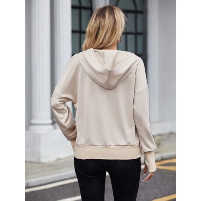 LUNE Half Button Drop Shoulder Hoodie - Choose Your Size