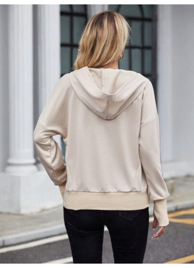 LUNE Half Button Drop Shoulder Hoodie - Choose Your Size