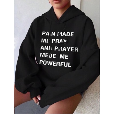 EZwear Women.S Hooded Sweatshirt With Letter Print - Choose Your Size