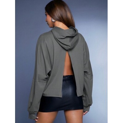 Haute Drop Shoulder High Low Hem Hoodie - Choose Your Size