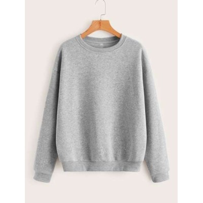 EZwear Solid Round Neck Thermal Lined Sweatshirt - Choose Your Size