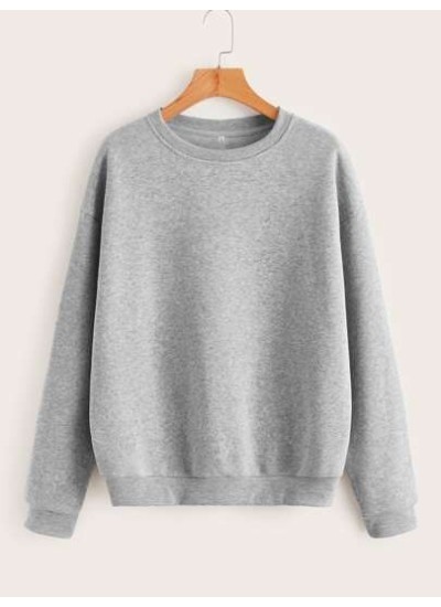 EZwear Solid Round Neck Thermal Lined Sweatshirt - Choose Your Size