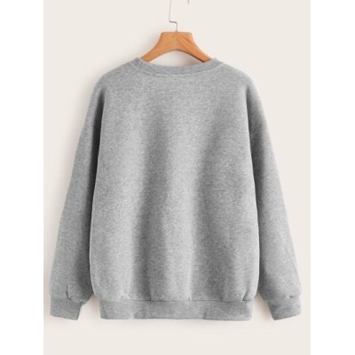 EZwear Solid Round Neck Thermal Lined Sweatshirt - Choose Your Size