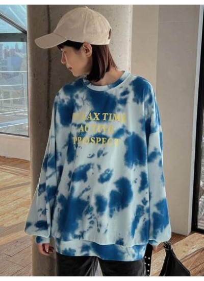 Tie Dye Slogan Graphic Drop Shoulder Sweatshirt - Choose Your Size