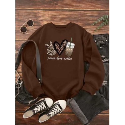 LUNE Heart And Letter Graphic Thermal Lined Sweatshirt - Choose Your Size