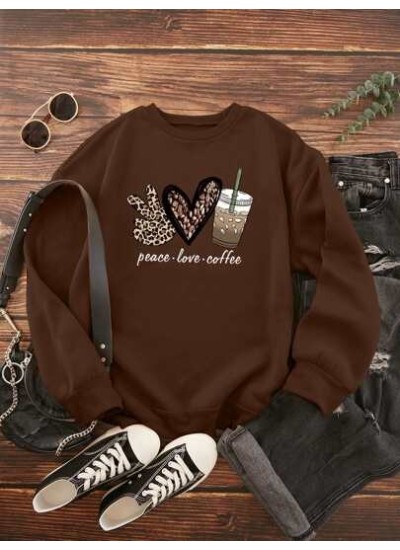 LUNE Heart And Letter Graphic Thermal Lined Sweatshirt - Choose Your Size