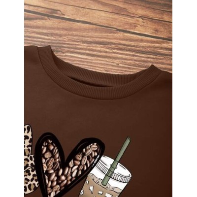 LUNE Heart And Letter Graphic Thermal Lined Sweatshirt - Choose Your Size