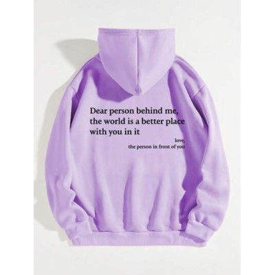 Qutie Slogan Graphic Kangaroo Pocket Drawstring Thermal Hoodie - Choose Your Si