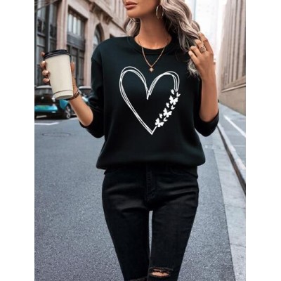 LUNE Heart Print Thermal Lined Sweatshirt - Choose Your Size