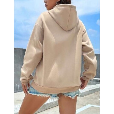 EZwear Kangaroo Pocket Drop Shoulder Drawstring Thermal Lined Hoodie - Choose Y