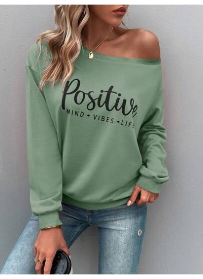 LUNE Letter Graphic Drop Shoulder Sweatshirt - Choose Your Size