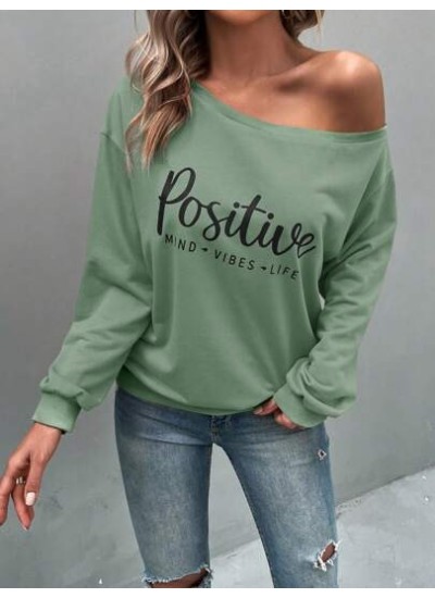 LUNE Letter Graphic Drop Shoulder Sweatshirt - Choose Your Size