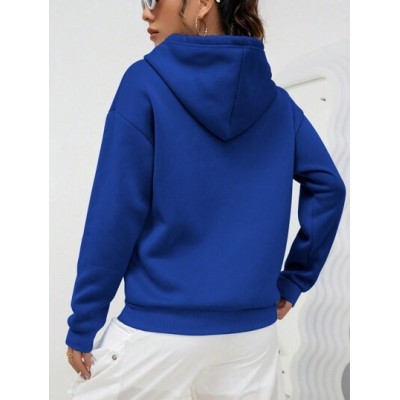 EZwear Letter Print Kangaroo Pocket Hoodie Sweatshirt - Choose Your Size