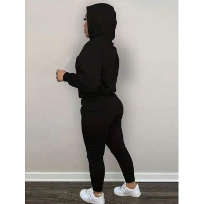 Slayr Solid Drop Shoulder Drawstring Hoodie & Sweatpants - Choose Your Size