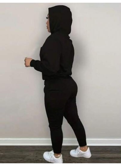 Slayr Solid Drop Shoulder Drawstring Hoodie & Sweatpants - Choose Your Size