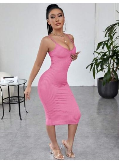 SXY Solid Cami Bodycon Dress - Choose Your Size