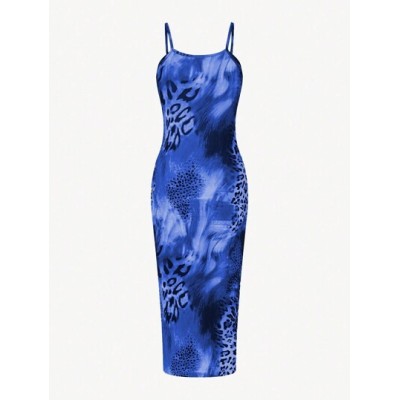 Slayr Summer Tie-Dye Leopard Print Bodycon Spaghetti Strap Dress - Choose Your