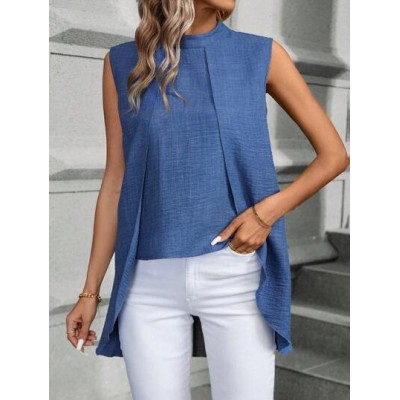 Essnce Women.s Asymmetrical Hem Sleeveless Blouse - Choose Your Size