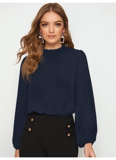 Clasi Frill Neck Lantern Sleeve Top - Choose Your Size