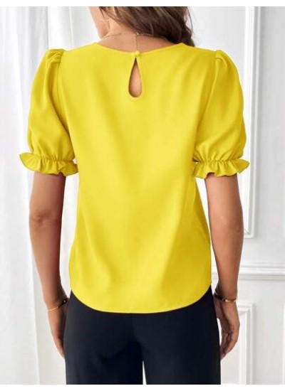 Essnce Solid Puff Sleeve Top - Choose Your Size