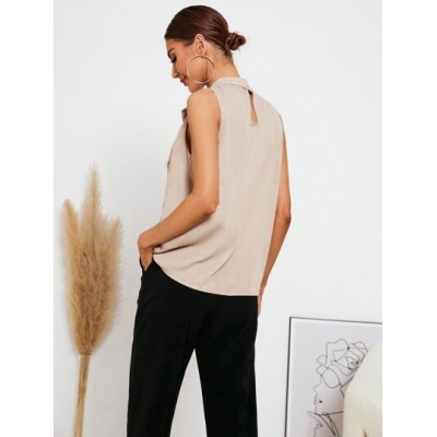 LUNE Sleeveless Knotted Neck Blouse - Choose Your Size