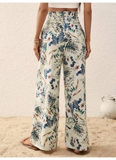 VCAY Tropical Print Wide Leg Pants - Choose Your Size