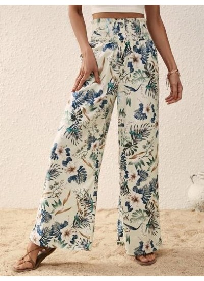 VCAY Tropical Print Wide Leg Pants - Choose Your Size