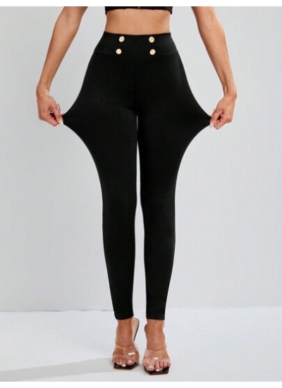 Tall High Waist Slim Fit Stretchy Black Pants For Work And Commute - Choose You