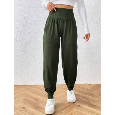 LUNE Wide Waistband Slant Pocket Pants - Choose Your Size