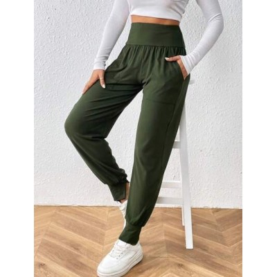 LUNE Wide Waistband Slant Pocket Pants - Choose Your Size