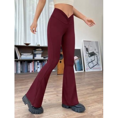 EZwear 90s Low Rise Ruched Flare Leg Pants - Choose Your Size