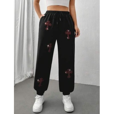 EZwear Women.s Cross Drawstring Waist Sweatpants - Choose Your Size