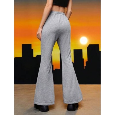 Figure Graphic Drawstring Waist Flare Leg Sweatpants - Choose Your Size