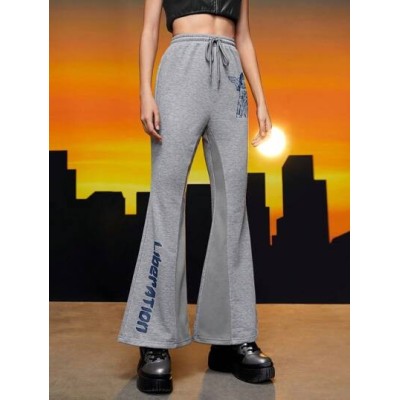 Figure Graphic Drawstring Waist Flare Leg Sweatpants - Choose Your Size