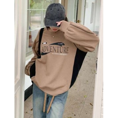 Letter Graphic Drop Shoulder Oversized Pullover - Choose Your Size