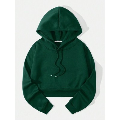 EZwear Thermal Lined Drawstring Crop Hoodie - Choose Your Size