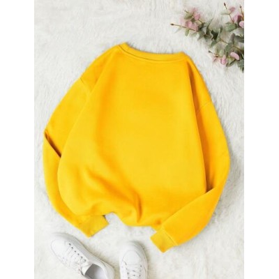 EZwear Women.s Round Neck Drop Shoulder Long Sleeve Sweatshirt - Choose Your Si