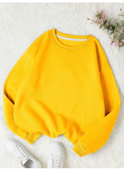 EZwear Women.s Round Neck Drop Shoulder Long Sleeve Sweatshirt - Choose Your Si