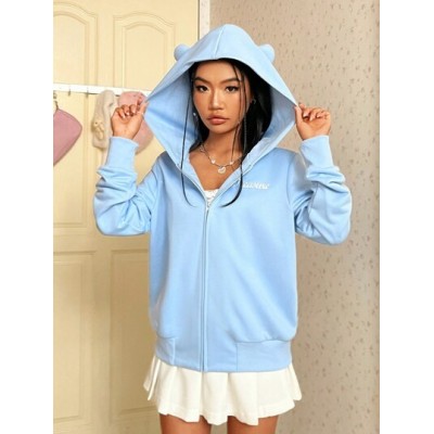 EZwear Women.s Cute Bear Ear Embroidered Hoodie - Choose Your Size