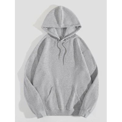 EZwear Solid Kangaroo Pocket Drawstring Thermal Hoodie - Choose Your Size