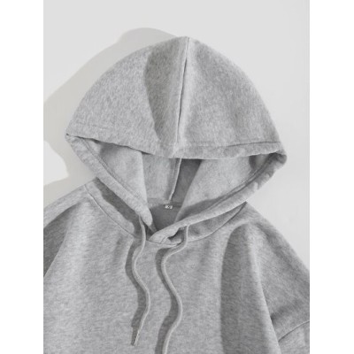 EZwear Solid Kangaroo Pocket Drawstring Thermal Hoodie - Choose Your Size