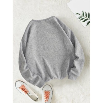 LUNE Heart Print Drop Shoulder Sweatshirt - Choose Your Size