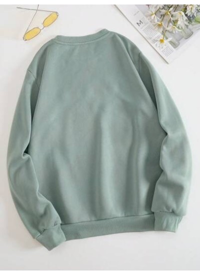 Essnce Letter Embroidery Thermal Lined Sweatshirt - Choose Your Size